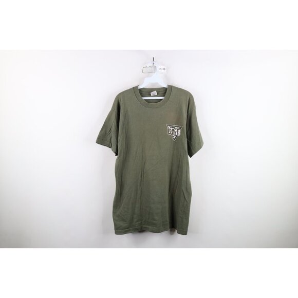 Vintage 90s Mens Large Faded Spell Out Dave Matthews Band DMB T-Shirt Green USA